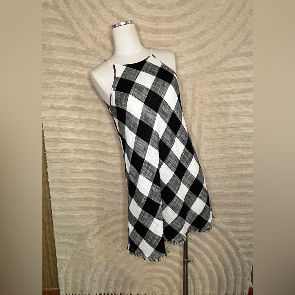 Anthropologie Cloth & Stone Frayed Gingham Dress